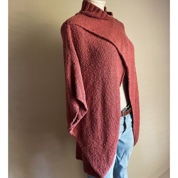 Elan Mock Neck Pullover Cross Front Cranberrry O/S Sweater. Great condition. - Picture 4 of 7